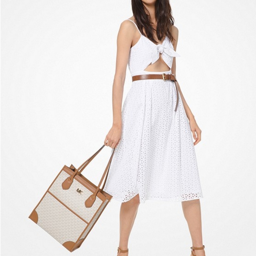 Michael Kors Eyelet Knotted Costal Cowgirl Cutout Dress